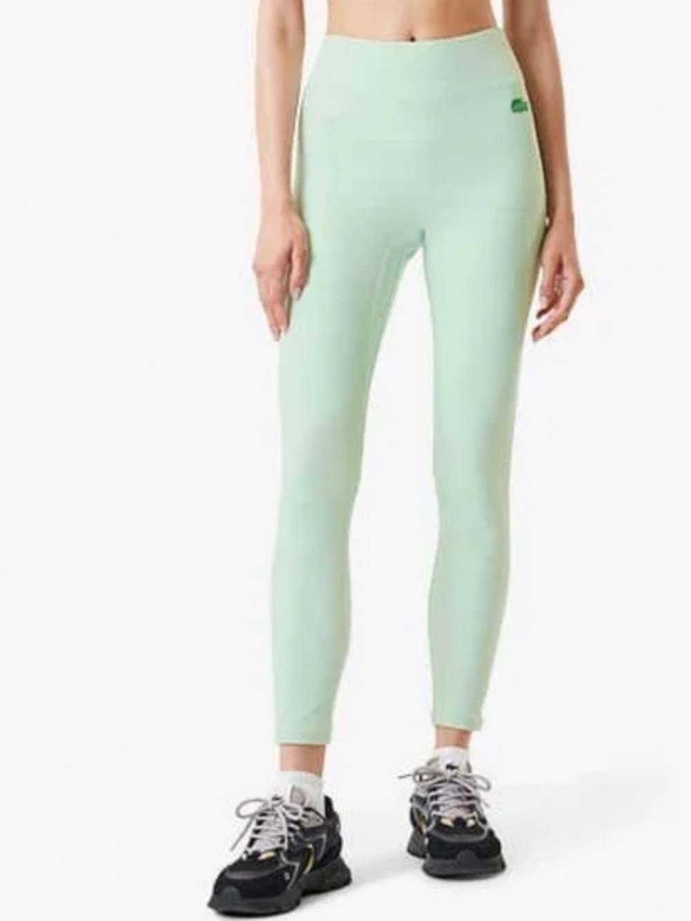 Lacoste x Bandier High Waisted Rib Arielle Leggings Mint Green Women's Medium